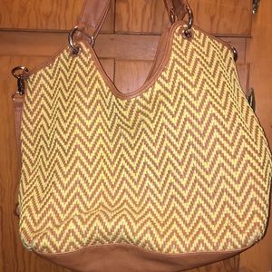 Big Buddha Purse (Tan and woven yellow)